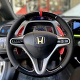 Honda Civic Fd6 Araca Özel Direksiyon Kılıfı 5D Kristal Karbon Nokta Siyah İp