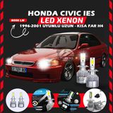 Honda Civic İes 1996-2001 Uzun-kısa Far Uyumlu Şimşek Etkili Led Xenon Performance Series H4