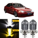 Honda Civic Ies Ek 1996-2000 Uyumlu Mercekli Far Ampulu Led Xenon Cift Renk Sari-Beyaz Far Simsek Etkili Csp Led Lamba Uzun Kisa 2 Adet Takim