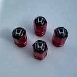 Honda Civic İle Uyumlu Logolu Alüminyum Altıgen Kırmızı Sibop Kapağı