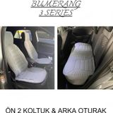 Honda Civic Lüx Oto Koltuk Minderi Ön Arka Oturak 3'lü Set Bumerang Serisi GRİ