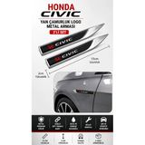 Honda Civic Metal Damla Desen Çamurluk Yan Çıtası Logo Amblem 2’li Set 15 CM