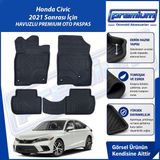 Honda Civic Paspas Araca Özel Fe1 Kasa 2021 Sonrası Için Derin Havuzlu Premium Oto Paspas - Siyah