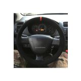 Honda Civic Uyumlu Dikmeli Direksiyon Kilifi Kirmizi Yuzuklu Alkantara (Nubuk)