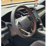 Honda Civic Uyumlu Direksiyon Kılıfı Dikmeli Soft Kırmızı İpli