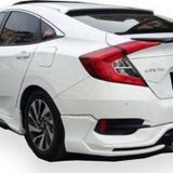 Honda Civic Uyumlu Fc5 Sedan (2015-2018) Turbo Arka Tampon Eki - Difüzör (Plastik)