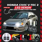 Honda Civic V-tec 2 2001-2006 Kısa Far Uyumlu Şimşek Etkili Led Xenon Premium Series Hb4