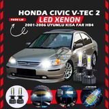 Honda Civic V-tec 2 2001-2006 Kısa Far Uyumlu Şimşek Etkili Led Xenon Pro Series Hb4