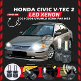 Honda Civic V-tec 2 2001-2006 Uzun Far Uyumlu Şimşek Etkili Led Xenon Premium Series Hb3