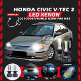 Honda Civic V-tec 2 2001-2006 Uzun Far Uyumlu Şimşek Etkili Led Xenon Pro Series Hb3