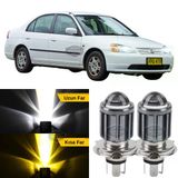 Honda Civic Vtec1 2001-2004 Makyajsız Kasa İle Uyumlu Mercekli Far Ampulü Led Xenon Çift Renk Sarı-Beyaz Far Şimşek Etkili Csp Led Lamba Uzun K