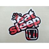 Honda Eat Sleep Sticker 8X9cm (Honda Stıcker) Honda Logo - Honda Armasi - Honda Etıketı