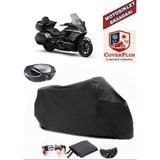 Honda Goldwing Gl Branda Siyah Arka Çanta Uyumlu(Topcase) Motosiket Brandası Motor Örtüsü Çadır Su Geçirmez Motosiklet Kılıfı Motor Brandası,lastikli,taşıma Torbalı