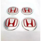 Honda Jant Göbeği Kırmızı Silver 4'Lü Set 54 Mm