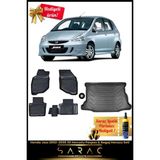 Honda Jazz 2002-2008 Araca Özel 3D Havuzlu Paspas & Bagaj Havuzu Seti+(Hediyeli!) - Siyah