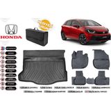Honda Jazz 2021 Model Bagaj Havuzu+4d Araca Özel Havuzlu Paspas Takımıı Rice - Siyah