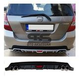 Honda Jazz Difüzör Arka Tampon Eki 4 Egzoz Çıkışlı Siyah Tip