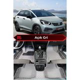 Honda Jazz Hybrid Crosstar Açık Gri 8d Diamond Premium Havuzlu Deri Oto Paspas - Koyu Gri