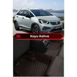 Honda Jazz Hybrid Crosstar Koyu Kahve Rengi 8d Diamond Premium Deri Oto Paspas - Beyaz