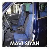 Honda Jazz Lüx Oto Koltuk Minderi Ön Arka 5'li Set ELEGANCE Serisi MAVİ SİYAH