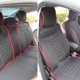 Honda Jazz Lüx Oto Koltuk Minderi Ön Arka 5'li Set FIVESTAR Serisi SİYAH KIRMIZI