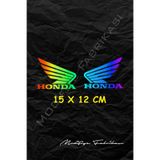 Honda Kanat Sticker Folyo - Hologram - 15 X 12 Cm 2'li Set