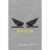 Honda Kanat Sticker Folyo - Siyah - 15 X 12 Cm 2'li Set