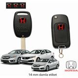 Honda Kırmızı Anahtar Logo Amblemi Kumanda Logo Çap 1.4 cm 14 mm 2 Adet - Kırmızı - Siyah - 1,4 mm
