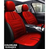 Honda Logo 1996–2001 Colorline Elegance Serisi Deri Kırmızı Siyah Koltuk Kılıfı - Modüler Standart - Kırmızı - Siyah