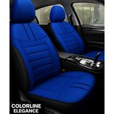 Honda Logo 1996–2001 Colorline Elegance Serisi Deri Mavi Siyah Koltuk Kılıfı - Modüler Standart - Mavi - Siyah