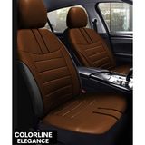 Honda Logo 1996–2001 Colorline Elegance Serisi Deri Taba Siyah Koltuk Kılıfı - Modüler Standart - Taba - Siyah