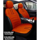 Honda Logo 1996–2001 Colorline Elegance Serisi Deri Turuncu Siyah Koltuk Kılıfı - Modüler Standart