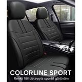 Honda Logo 1996–2001 Colorline Sport Serisi Deri Siyah Koltuk Kılıfı - Modüler Standart