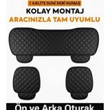 Honda Logo 1996–2001 Uyumlu 3 Parça Kapitone Oturak Araba Koltuk Suni Deri Siyah - Kaymaz | Trobus