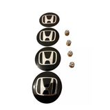 Honda Logo Alüminyum Malzeme 4 Adet Jant Göbek Ve 4 Adet Metal Sibop Kapak Takımı