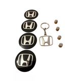 Honda Logolu 4 Adet Jant Göbek 4 Adet Metal Sibop Kapak 1 Adet Metal Anahtarlık