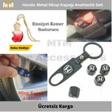 Honda Metal Sibop Kapağı Anahtarlık Seti (Siyah)