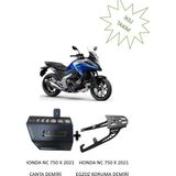 Honda Nc 750 x 2021 Uyumlu Çanta Demiri Siyah & Honda Nc 750 Uyumlu Egzoz Koruma Sacı Demiri