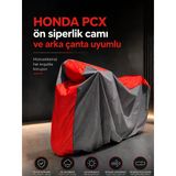 Honda Pcx Ön Siperlik Camı Ve Arka Çanta Uyumlu Lüx Premium Suya Ve Güneş Işınlarına Karşı Dayanıklı Motosiklet Brandası