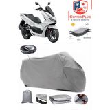 Honda PCX150 Branda Gri Arka Çanta Uyumlu(Topcase) Motosiket Brandası Motor Örtüsü Çadır Su Geçirmez Motosiklet Kılıfı Motor Brandası,lastikli,taşıma Torbalı