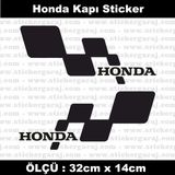 Honda Sticker Yan Kapi Serit Tuning Model Set Etiket 2Li Siyah