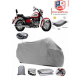 Honda Valkyrie F6C Branda Gri Arka Çanta Uyumlu(Topcase) Motosiket Brandası Motor Örtüsü Çadır Su Geçirmez Motosiklet Kılıfı Motor Brandası,lastikli,taşıma Torbalı