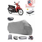 Honda Wave 110 Branda Gri Arka Çanta Uyumlu(Topcase) Motosiket Brandası Motor Örtüsü Çadır Su Geçirmez Motosiklet Kılıfı Motor Brandası,lastikli,taşıma Torbalı