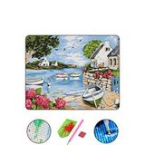 Hondep 5d Elmas Boyama – Deniz Kıyısında Huzurlu Köy | 40x50 Cm - Tuvale Gerili Diamond Painting Mozaik Taş