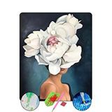 Hondep 5d Elmas Boyama Mozaik Tablo Çerçeveli 40x50 Cm Çiçek Kadın Puzzle Tuval Seti