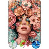 Hondep 5d Elmas Boyama Seti – rengarenk Çiçekli Kadın Portresi | 40X50 cm - Tuvale Gerili Diamond Painting Sayılarla Boyama Elmas Mozaik Tablo - Çok Renkli