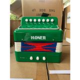 HONER H.Oner Yeşil Renk 3 Bas 7 Sesli Mini Çocuk Akordeonu-Çerkez Mızıkası