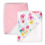 HonestBaby unisex bebek 2'li Paket Organik Pamuk Kapüşonlu Havlu Bandana, Gül Çiçeği, Tek Beden ABD