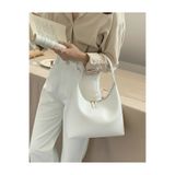 HONEY BAG Misel Vintage Çift Fermuarlı El Kol ve Omuz Çantası Beyaz