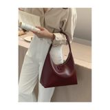 HONEY BAG MUN Vintage Çift Fermuarlı El Kol ve Omuz Çantası Bordo